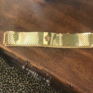 Vintage sequin gold belt with flower buckle